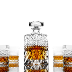 The Whiskey Decanter Gift Set With 4 Whisky Glasses & Handcrafted Whiskey Chilling Stones